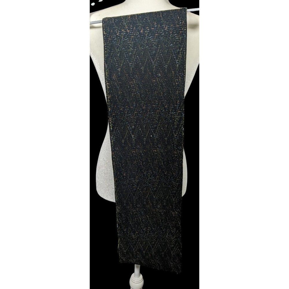 Black And Green Speckled Velvet-Like Scarf